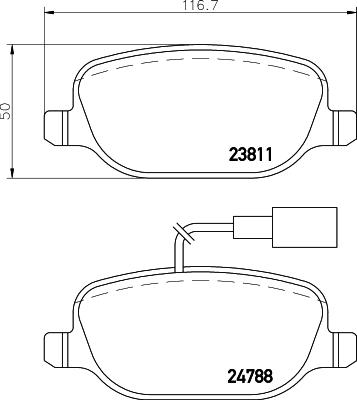 HELLA 8DB 355 015-571 - Bremžu uzliku kompl., Disku bremzes adetalas.lv