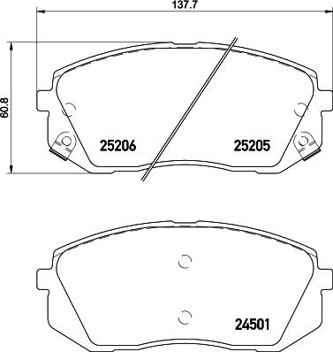 HELLA 8DB 355 015-841 - Bremžu uzliku kompl., Disku bremzes adetalas.lv