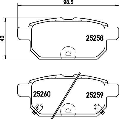 HELLA 8DB 355 015-871 - Bremžu uzliku kompl., Disku bremzes adetalas.lv