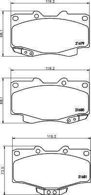 HELLA 8DB 355 015-351 - Bremžu uzliku kompl., Disku bremzes adetalas.lv