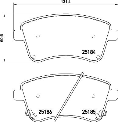 HELLA 8DB 355 015-331 - Bremžu uzliku kompl., Disku bremzes adetalas.lv