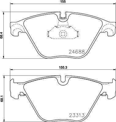 HELLA 8DB 355 015-261 - Bremžu uzliku kompl., Disku bremzes adetalas.lv