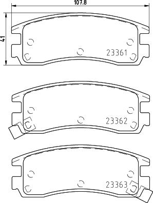 HELLA 8DB 355 016-961 - Bremžu uzliku kompl., Disku bremzes adetalas.lv