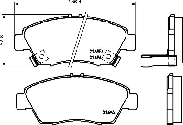 HELLA 8DB 355 016-461 - Bremžu uzliku kompl., Disku bremzes adetalas.lv