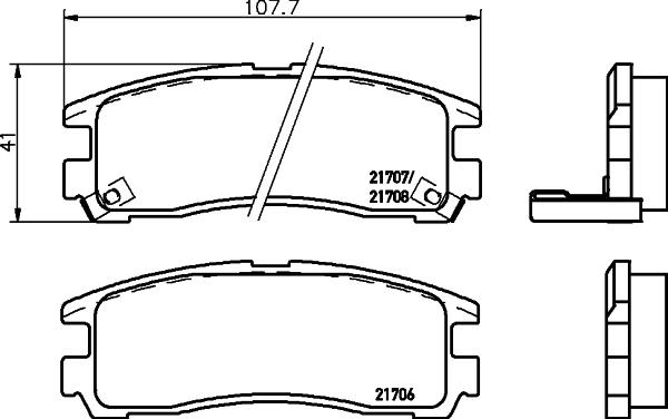 HELLA 8DB 355 016-591 - Bremžu uzliku kompl., Disku bremzes adetalas.lv