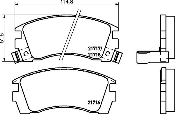 HELLA 8DB 355 027-261 - Bremžu uzliku kompl., Disku bremzes adetalas.lv