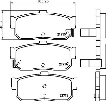 HELLA 8DB 355 016-561 - Bremžu uzliku kompl., Disku bremzes adetalas.lv