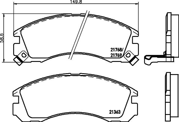 HELLA 8DB 355 026-951 - Bremžu uzliku kompl., Disku bremzes adetalas.lv