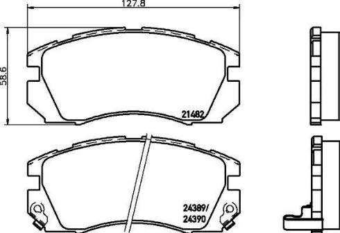 HELLA 8DB 355 016-881 - Bremžu uzliku kompl., Disku bremzes adetalas.lv