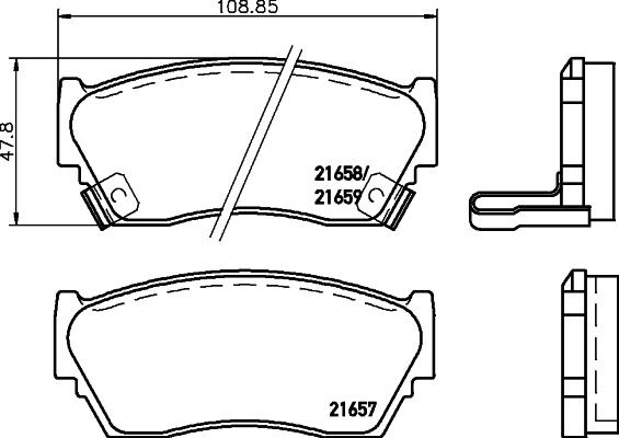 HELLA 8DB 355 016-351 - Bremžu uzliku kompl., Disku bremzes adetalas.lv