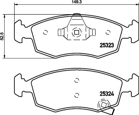 HELLA 8DB 355 016-231 - Bremžu uzliku kompl., Disku bremzes adetalas.lv