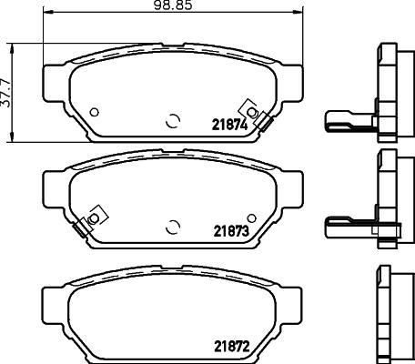 HELLA 8DB 355 016-701 - Bremžu uzliku kompl., Disku bremzes adetalas.lv