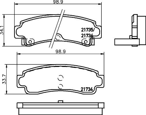 HELLA 8DB 355 016-731 - Bremžu uzliku kompl., Disku bremzes adetalas.lv