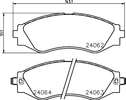 HELLA 8DB 355 010-951 - Bremžu uzliku kompl., Disku bremzes adetalas.lv