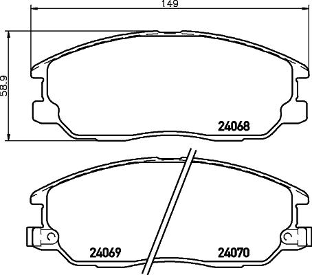 HELLA 8DB 355 037-361 - Bremžu uzliku kompl., Disku bremzes adetalas.lv