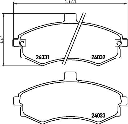 HELLA 8DB 355 010-481 - Bremžu uzliku kompl., Disku bremzes adetalas.lv