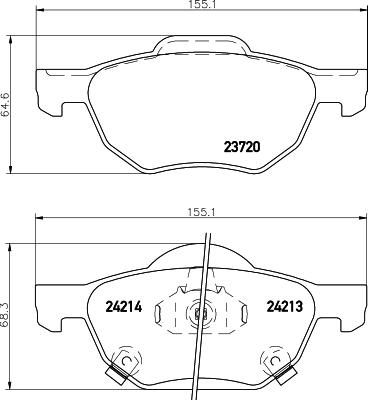 HELLA 8DB 355 010-831 - Bremžu uzliku kompl., Disku bremzes adetalas.lv