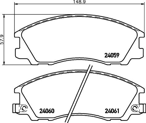 HELLA 8DB 355 010-821 - Bremžu uzliku kompl., Disku bremzes adetalas.lv