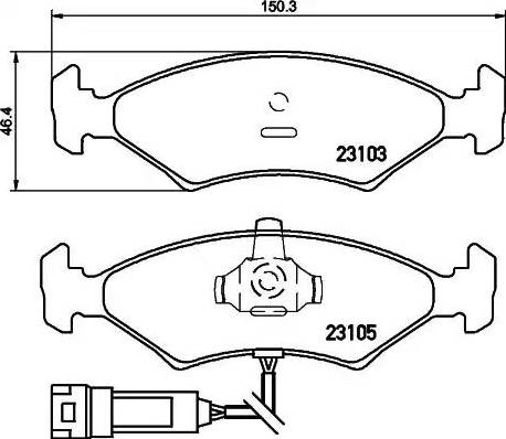 HELLA 8DB 355 010-301 - Bremžu uzliku kompl., Disku bremzes adetalas.lv