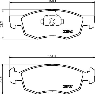 HELLA 8DB 355 010-321 - Bremžu uzliku kompl., Disku bremzes adetalas.lv