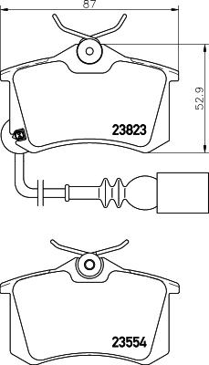 HELLA 8DB 355 010-781 - Bremžu uzliku kompl., Disku bremzes adetalas.lv