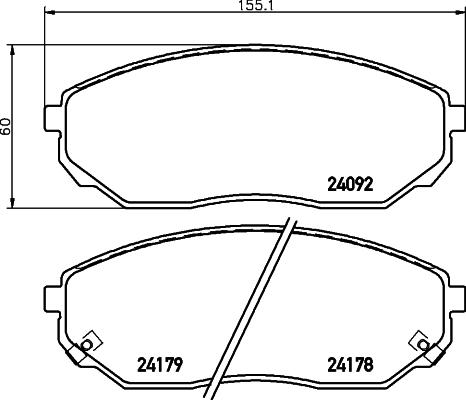 HELLA 8DB 355 028-261 - Bremžu uzliku kompl., Disku bremzes adetalas.lv