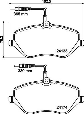 HELLA 8DB 355 011-491 - Bremžu uzliku kompl., Disku bremzes adetalas.lv