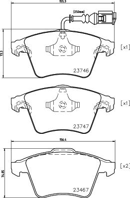 HELLA 8DB 355 011-441 - Bremžu uzliku kompl., Disku bremzes adetalas.lv