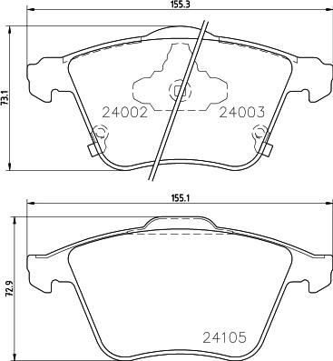 HELLA 8DB 355 011-051 - Bremžu uzliku kompl., Disku bremzes adetalas.lv