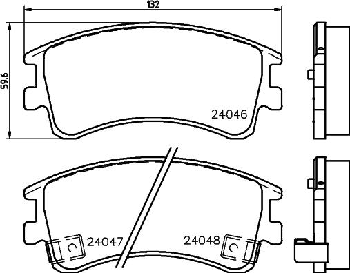 HELLA 8DB 355 011-141 - Bremžu uzliku kompl., Disku bremzes adetalas.lv