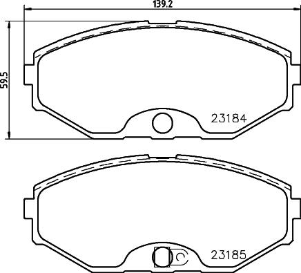 HELLA 8DB 355 011-181 - Bremžu uzliku kompl., Disku bremzes adetalas.lv