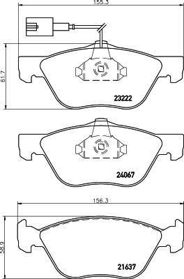 HELLA 8DB 355 011-211 - Bremžu uzliku kompl., Disku bremzes adetalas.lv