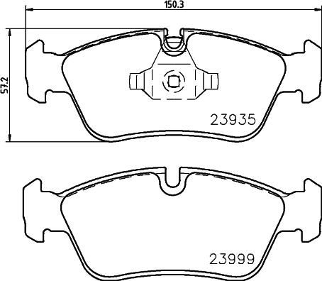 HELLA 8DB 355 011-281 - Bremžu uzliku kompl., Disku bremzes adetalas.lv