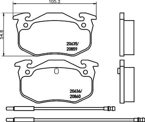 HELLA 8DB 355 018-921 - Bremžu uzliku kompl., Disku bremzes adetalas.lv