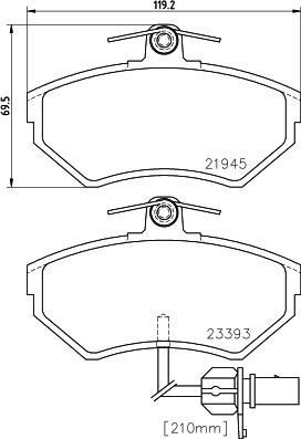 HELLA 8DB 355 018-451 - Bremžu uzliku kompl., Disku bremzes adetalas.lv