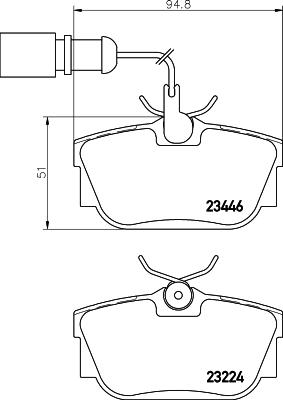 HELLA 8DB 355 018-571 - Bremžu uzliku kompl., Disku bremzes adetalas.lv