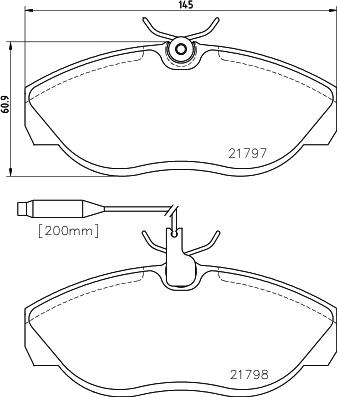 HELLA 8DB 355 018-141 - Bremžu uzliku kompl., Disku bremzes adetalas.lv