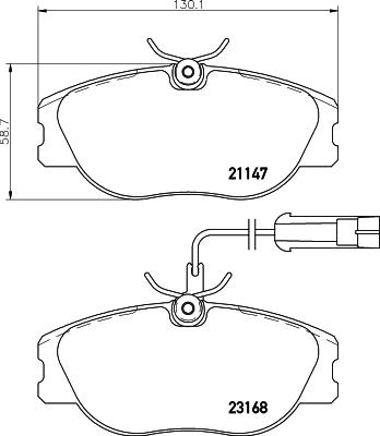 HELLA 8DB 355 018-181 - Bremžu uzliku kompl., Disku bremzes adetalas.lv