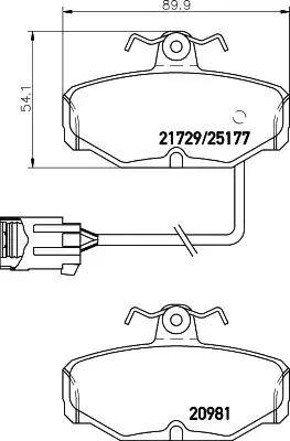 HELLA 8DB 355 018-121 - Bremžu uzliku kompl., Disku bremzes adetalas.lv