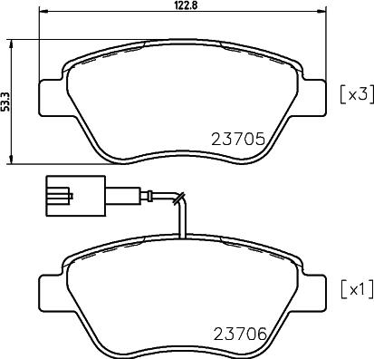 HELLA 8DB 355 018-821 - Bremžu uzliku kompl., Disku bremzes adetalas.lv