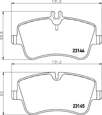 HELLA 8DB 355 018-351 - Bremžu uzliku kompl., Disku bremzes adetalas.lv