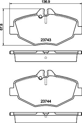 HELLA 8DB 355 018-731 - Bremžu uzliku kompl., Disku bremzes adetalas.lv