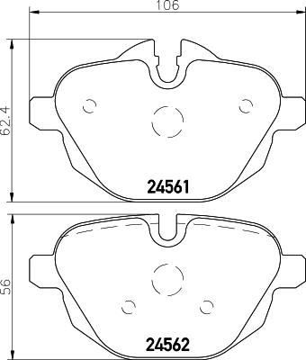 HELLA 8DB 355 013-921 - Bremžu uzliku kompl., Disku bremzes adetalas.lv