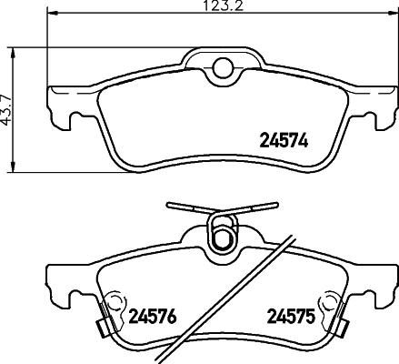 HELLA 8DB 355 013-461 - Bremžu uzliku kompl., Disku bremzes adetalas.lv