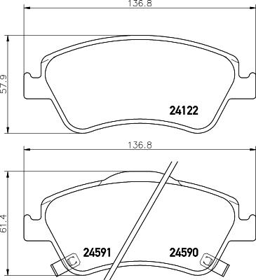 HELLA 8DB 355 013-561 - Bremžu uzliku kompl., Disku bremzes adetalas.lv