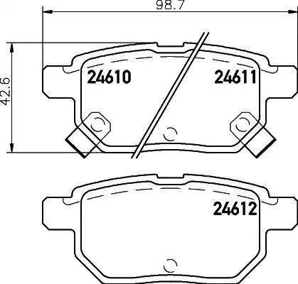 HELLA 8DB 355 013-581 - Bremžu uzliku kompl., Disku bremzes adetalas.lv