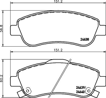 HELLA 8DB 355 013-611 - Bremžu uzliku kompl., Disku bremzes adetalas.lv