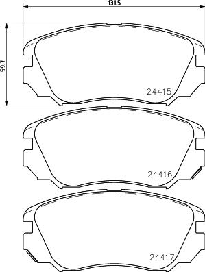 HELLA 8DB 355 013-051 - Bremžu uzliku kompl., Disku bremzes adetalas.lv