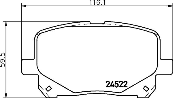 HELLA 8DB 355 013-161 - Bremžu uzliku kompl., Disku bremzes adetalas.lv