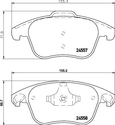 HELLA 8DB 355 013-351 - Bremžu uzliku kompl., Disku bremzes adetalas.lv